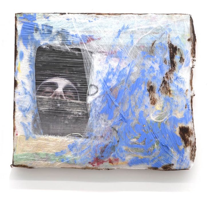 Inkjet print, string, glue on paper