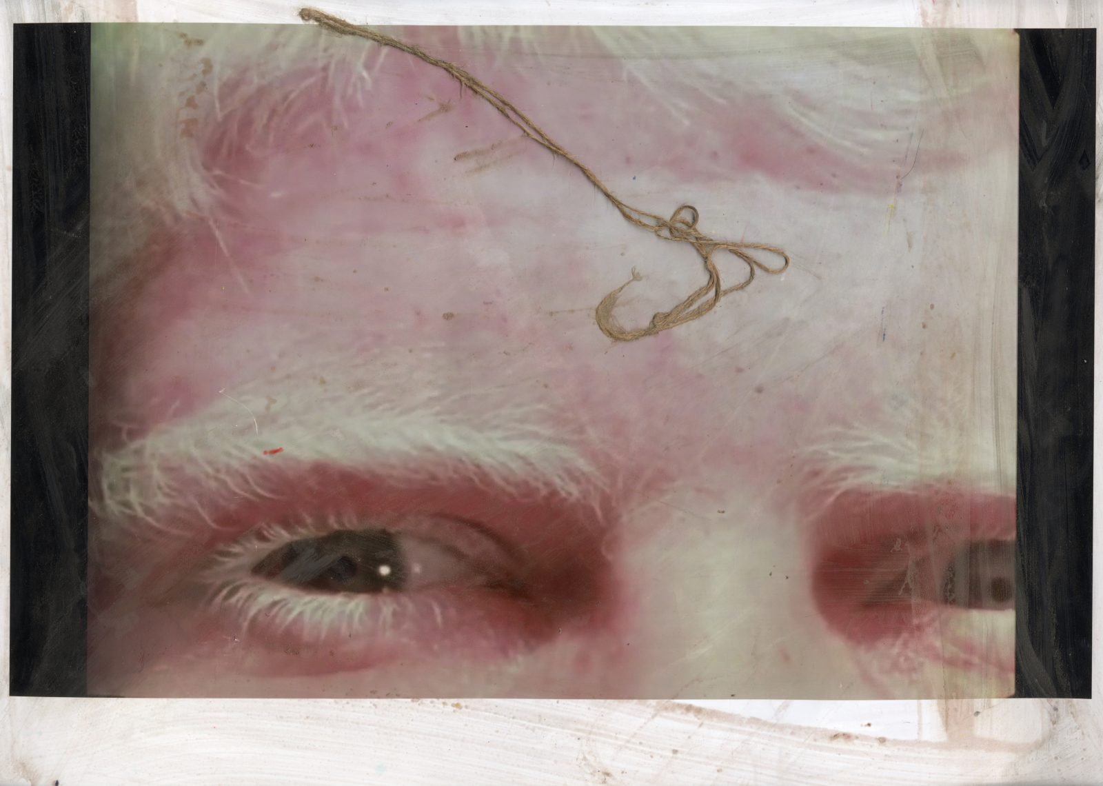 Inkjet print, string, glue on paper,