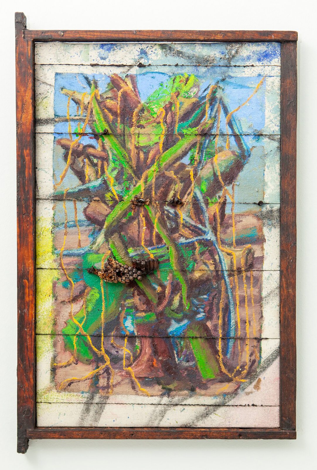 Oil paint and Honeycomb on canvas